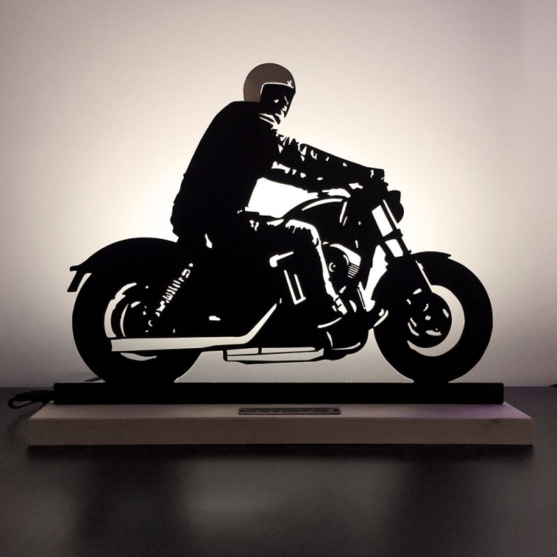 Lampe de chevet veilleuse Emblème Harley Davidson avec